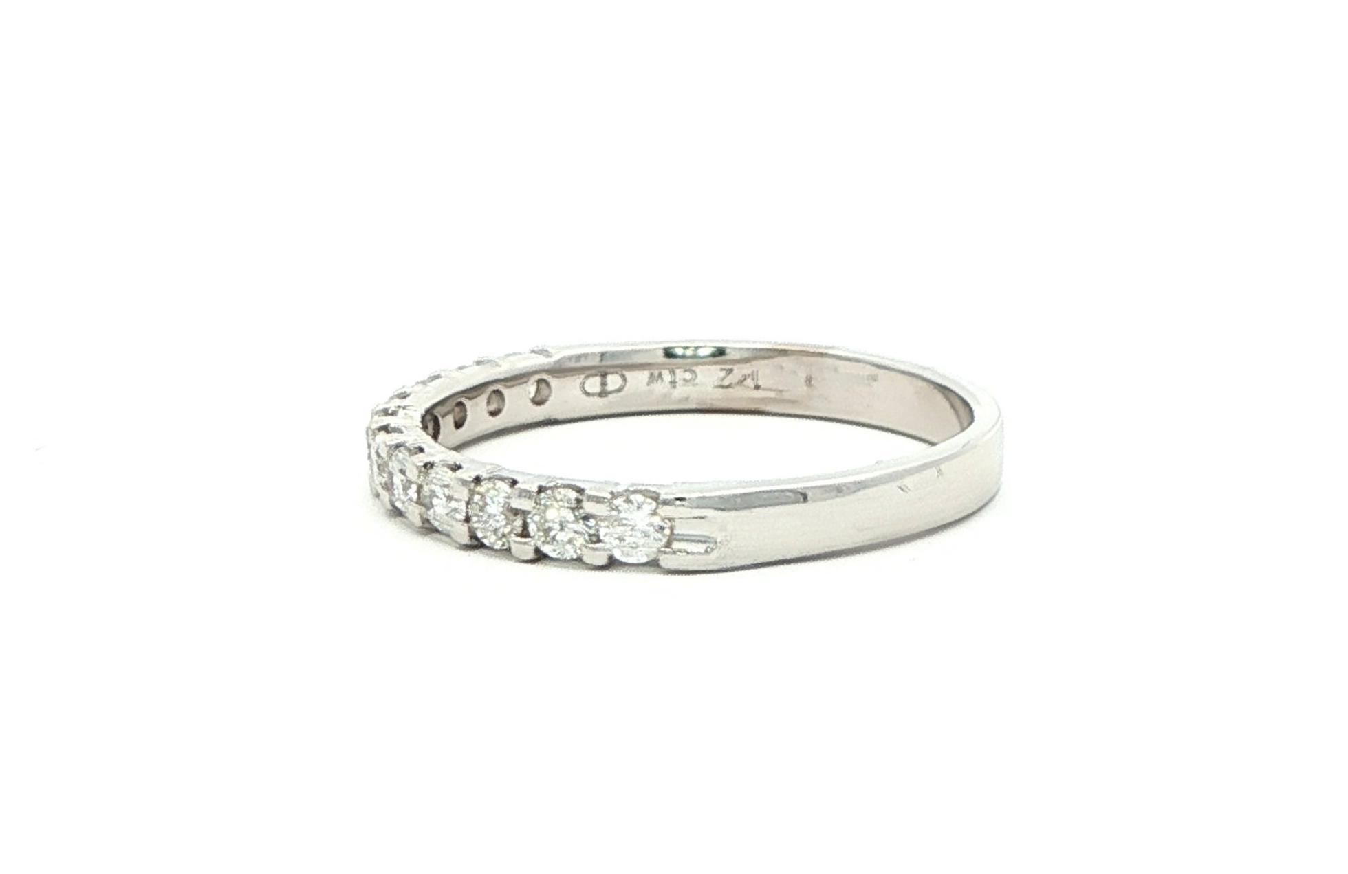 Estate Piece: 11-Stone Share-Prong Diamond Band in White Gold (0.50cts TWT) side