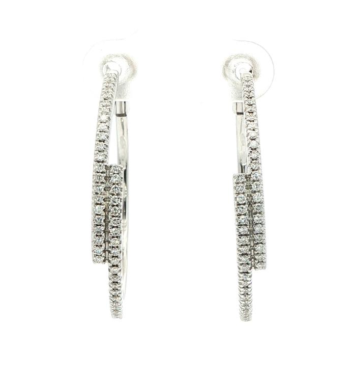 content/products/Estate Piece: 2-Rox Overlap Diamond Hoop Earrings in White Gold (1.00cts TWT)