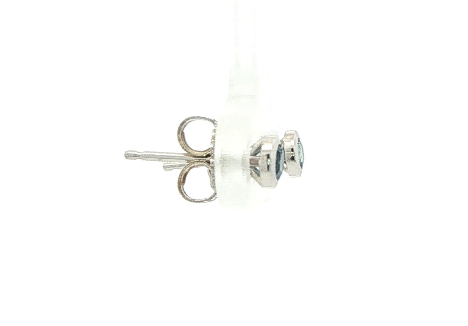 Bezel-Set Montana Sapphire Stud Earrings in White Gold (0.25cts TWT) side