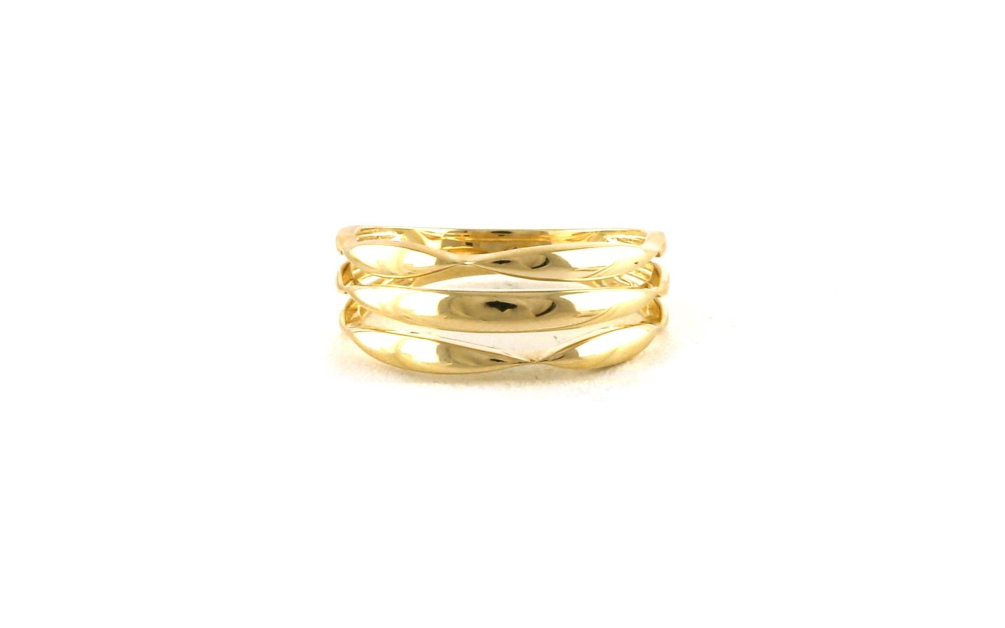 Three Row Twist Ring in Yellow Gold