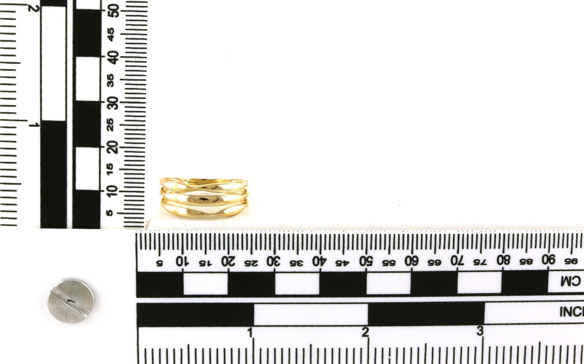 Three Row Twist Ring in Yellow Gold