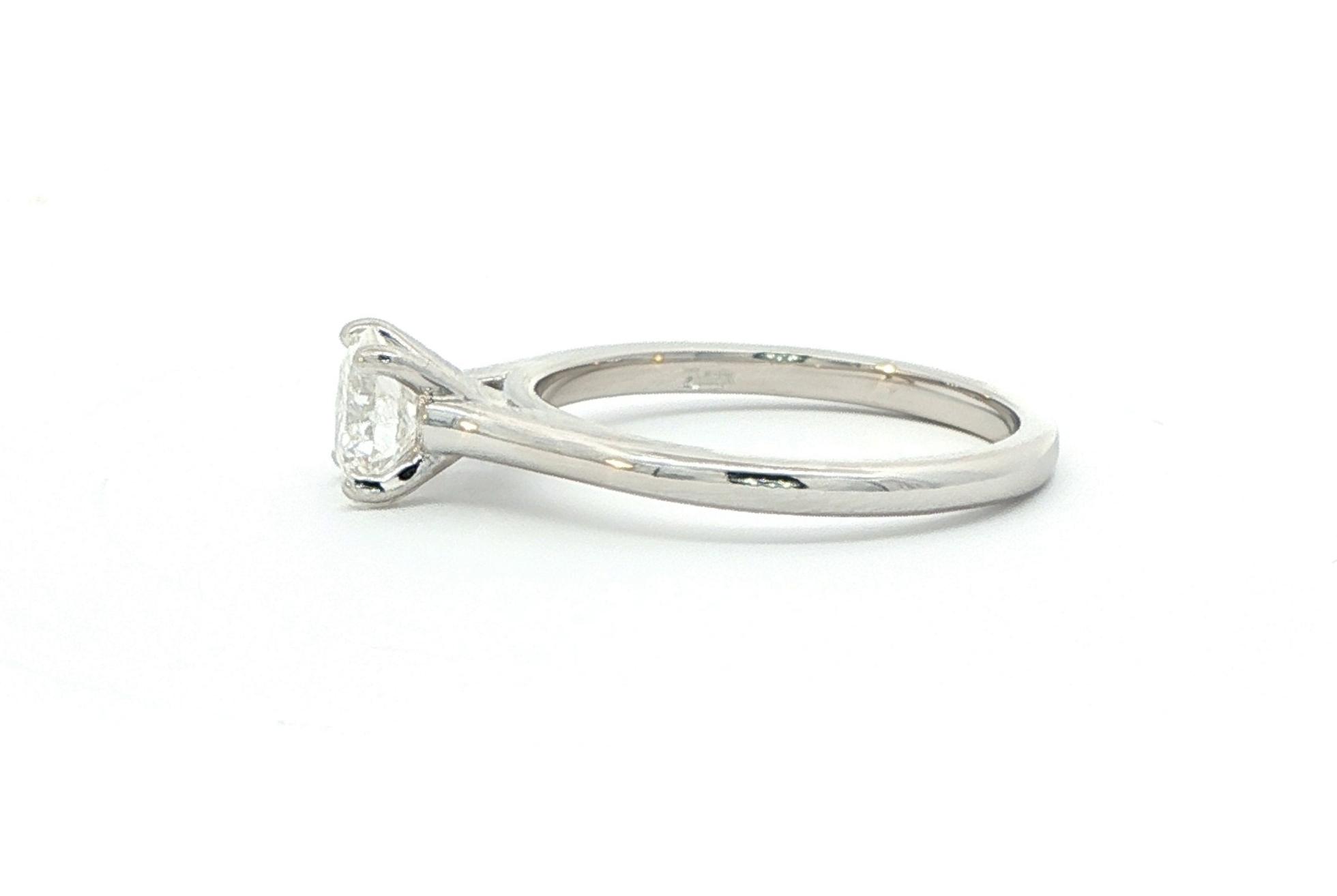 4-Prong Cathedral Diamond Solitaire Ring in White Gold (0.75ct) side