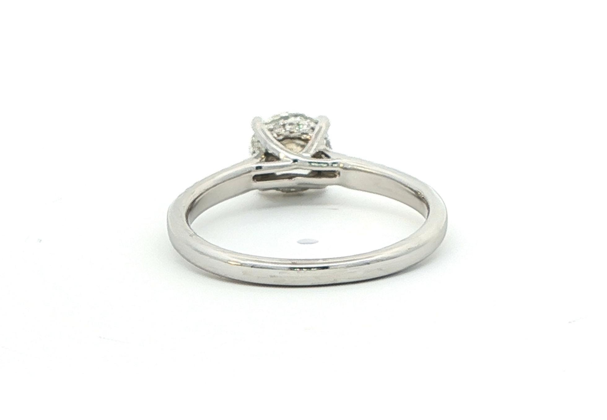 4-Prong Diamond Hidden Halo Pave Ring in White Gold (1.14cts TWT) back