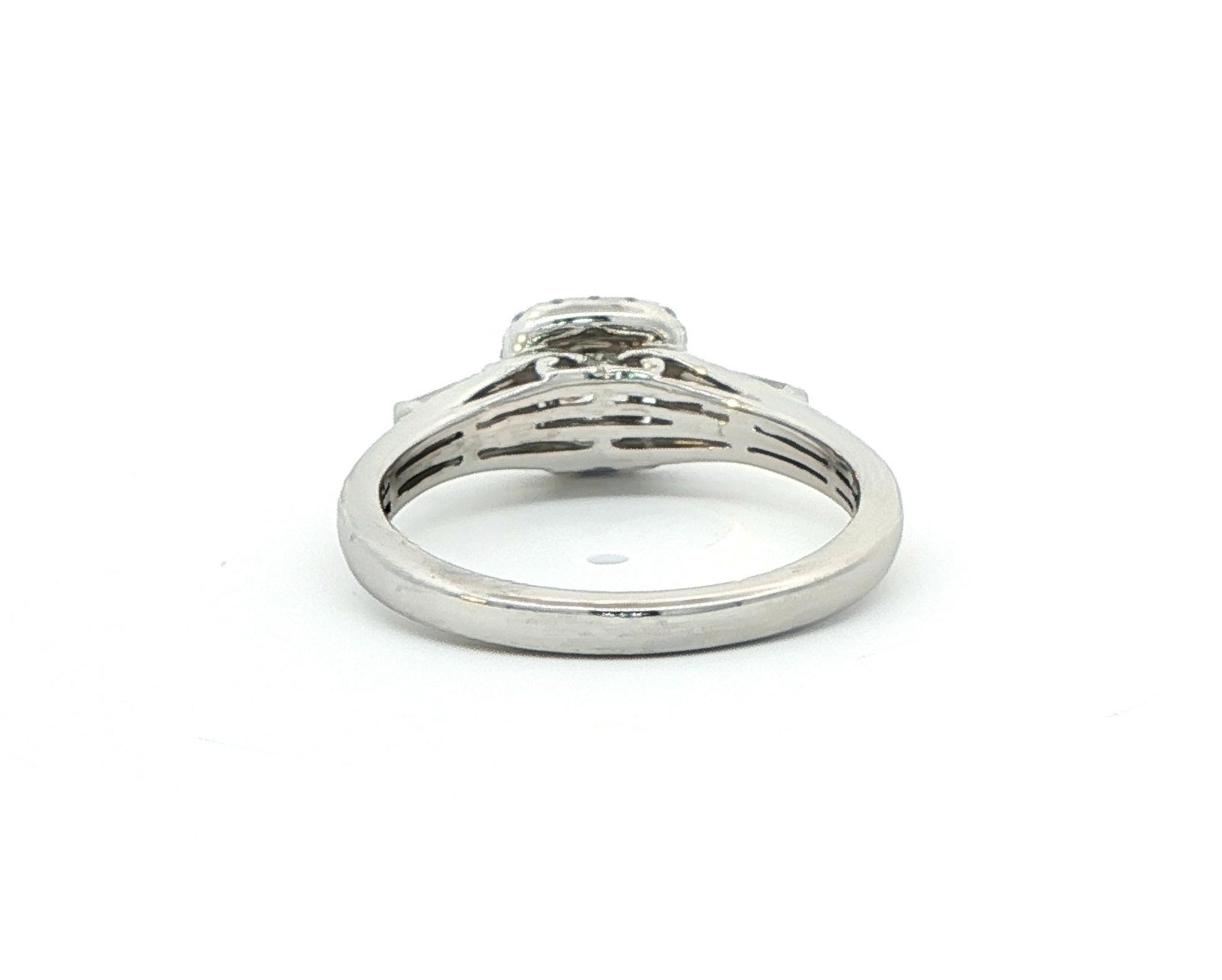 Diamond Halo with Accents Ring in White Gold (0.94cts TWT) back