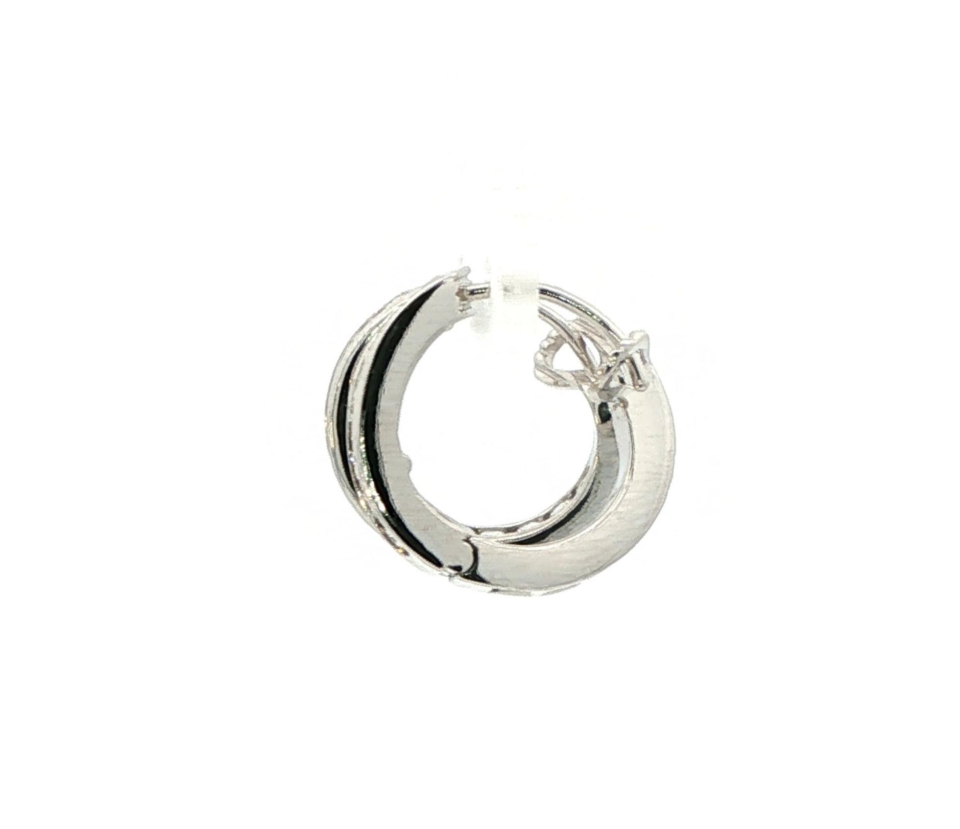 Estate Piece: Tiffany & Co Inside Outside Diamond Huggie Earrings in Platinum (0.50cts TWT) side