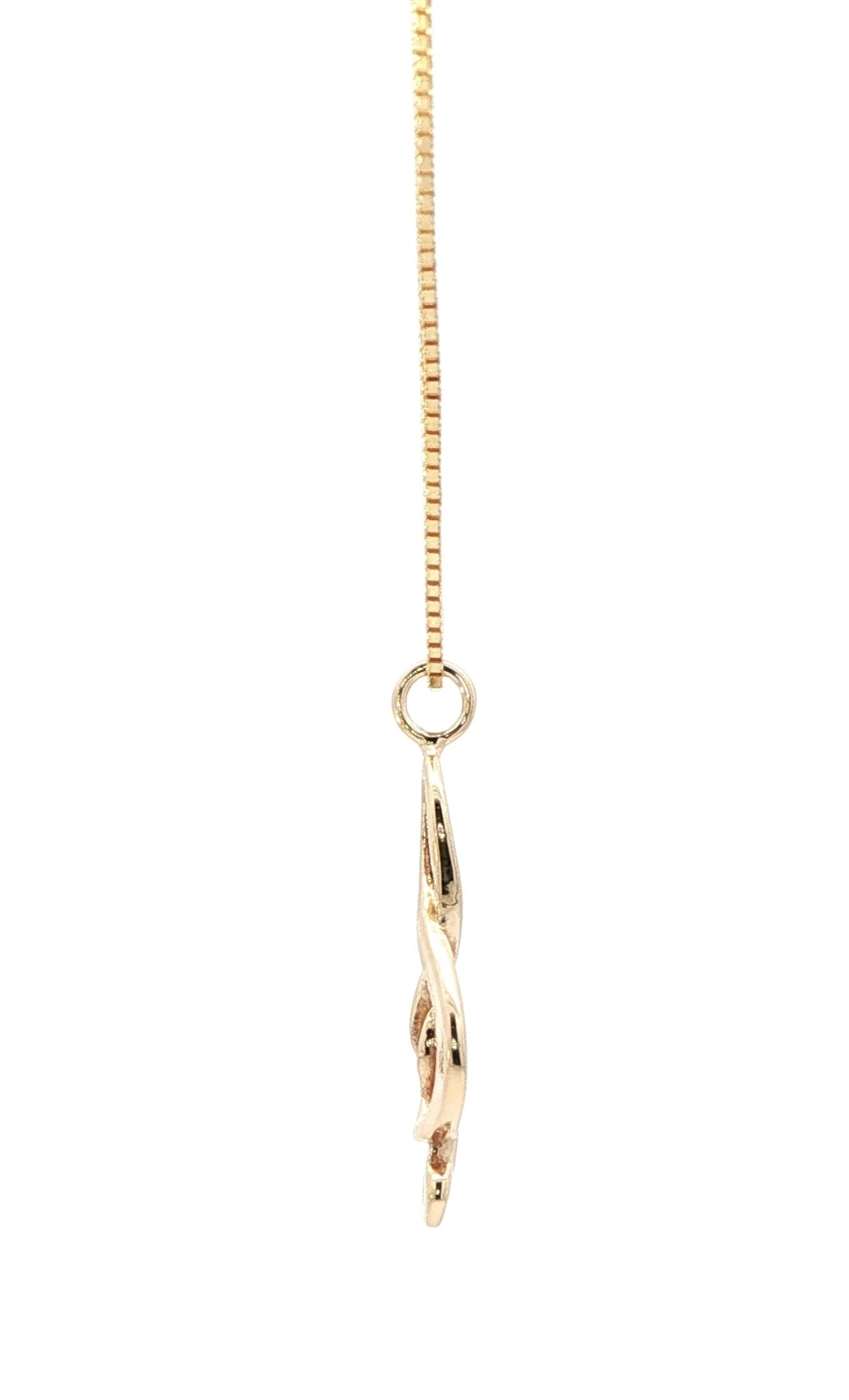 Estate Piece: Treble Clef Necklace in Yellow Gold side