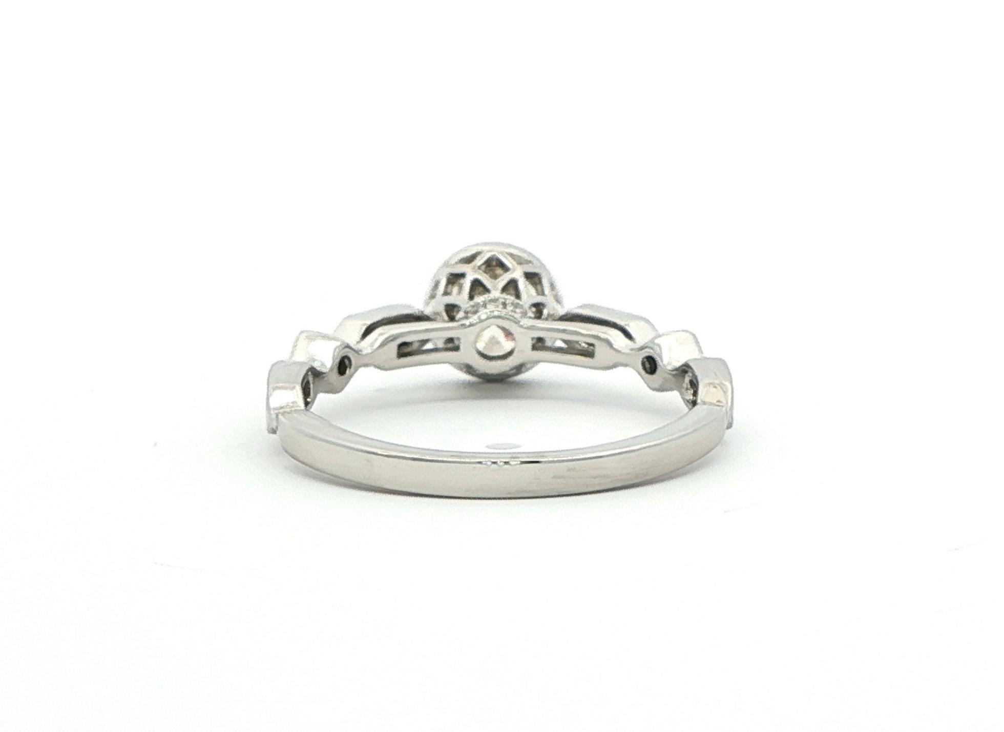 Art Deco Style Bezel-Set Diamond Engagement Ring in White Gold (0.82cts TWT) back