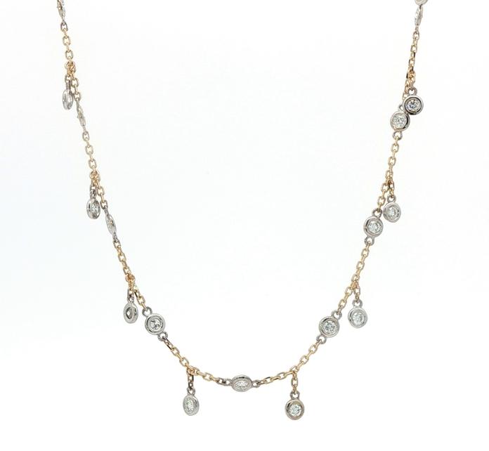 content/products/Two Tone Alternating Drop and Integrated Diamond Station Necklace in Yellow And White Gold (0.71cts TWT)