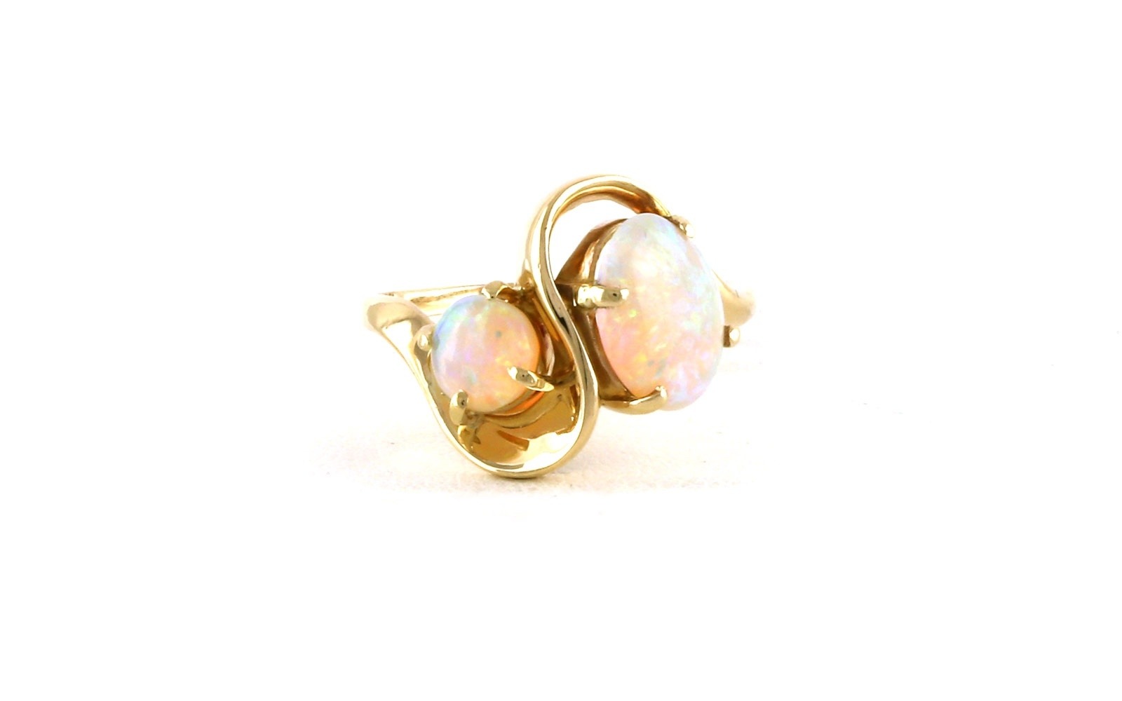 Estate Piece: Opal Wavy Fashion Ring in Yellow Gold