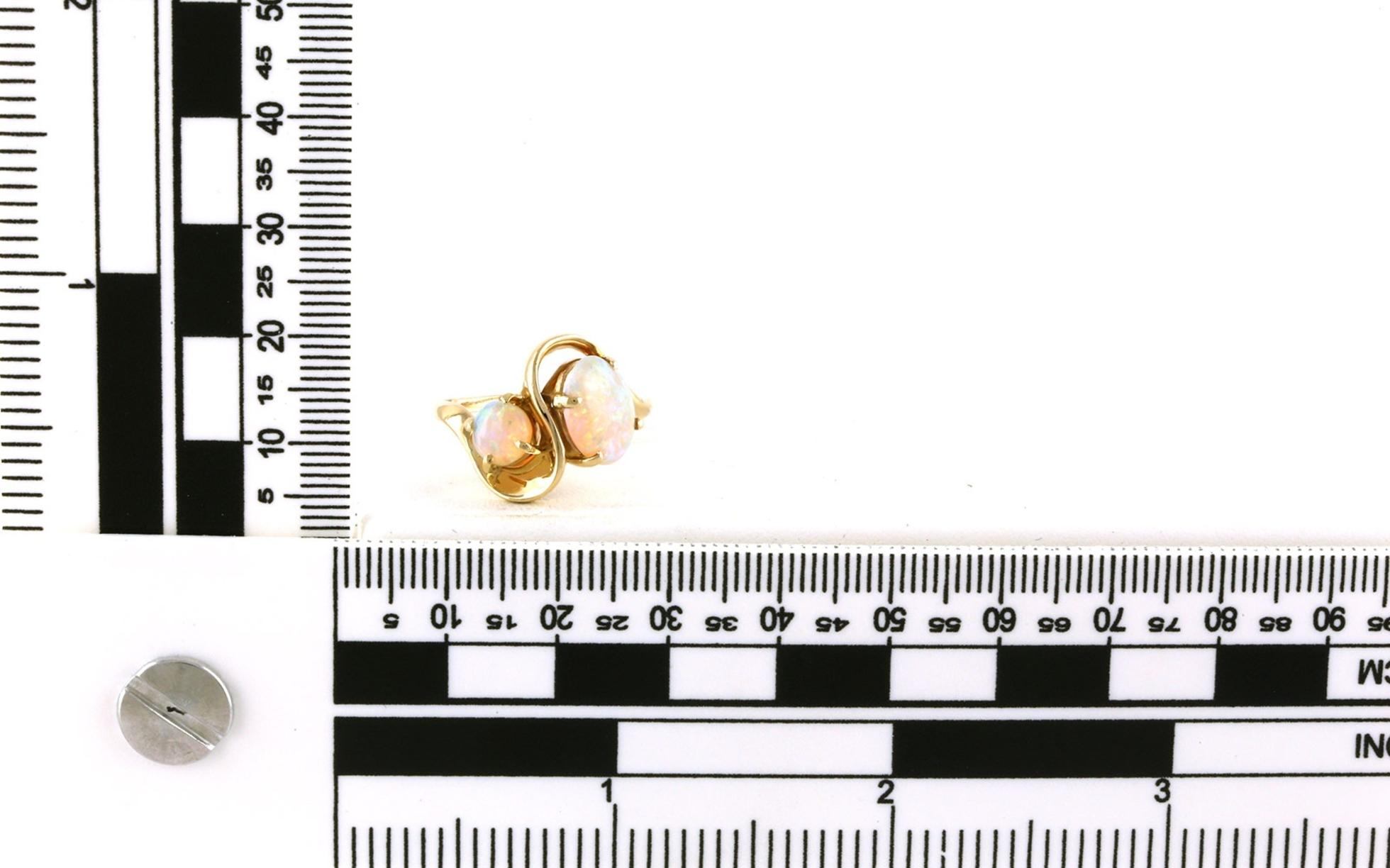 Estate Piece: Opal Wavy Fashion Ring in Yellow Gold scale