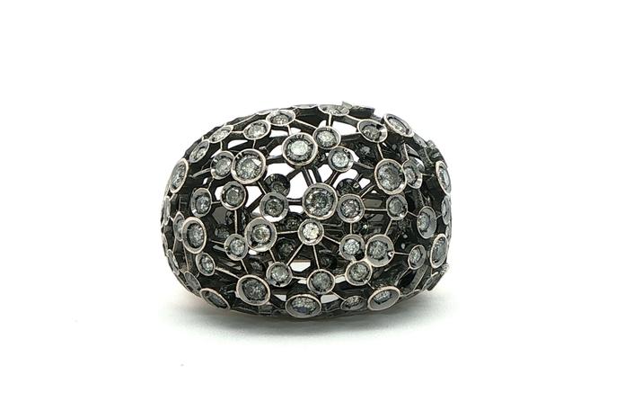 content/products/Estate Piece: Made in Italy Damiani "Constellation" Diamond Domed Ring in White Gold (1.07cts TWT)