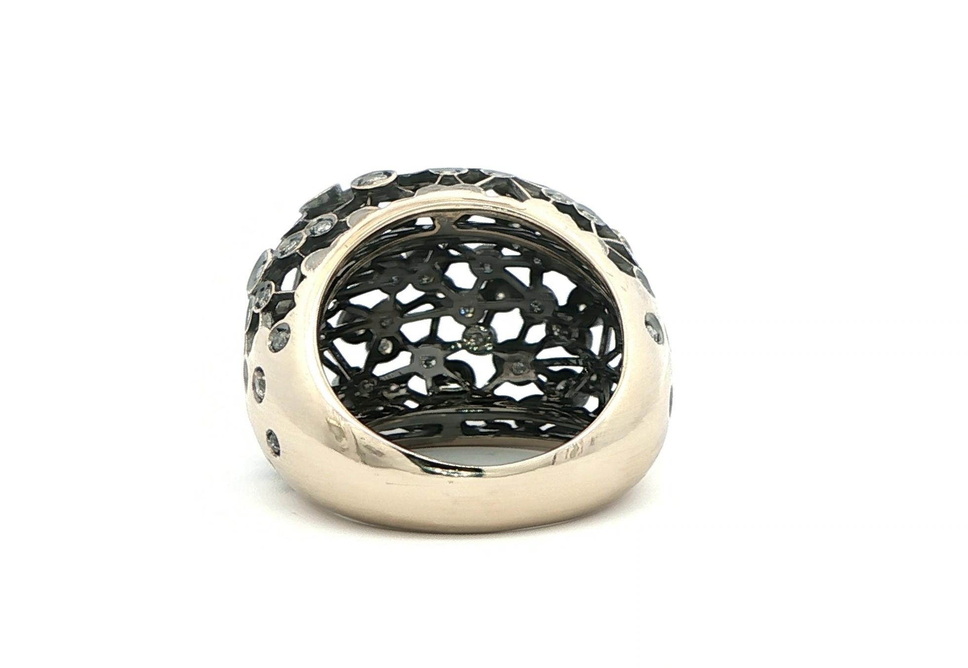 Estate Piece: Made in Italy Damiani "Constellation" Diamond Domed Ring in White Gold (1.07cts TWT) back