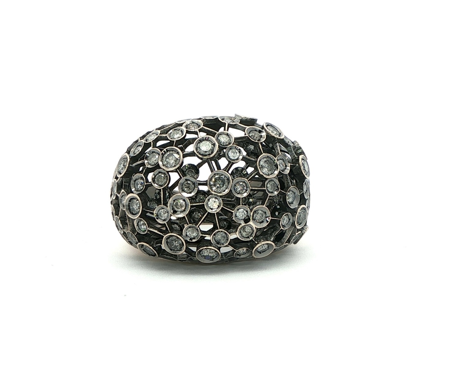 Estate Piece: Made in Italy Damiani "Constellation" Diamond Domed Ring in White Gold (1.07cts TWT)