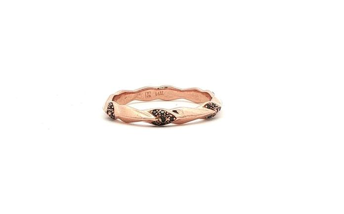 content/products/Estate Piece: Black Diamond Woven Style Eternity Band in Rose Gold