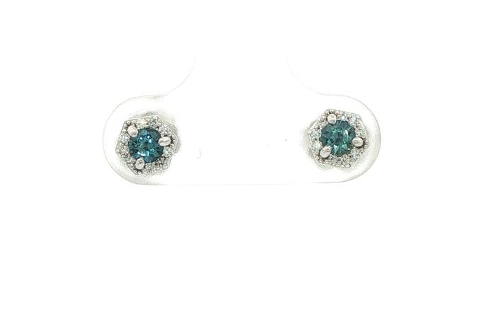 content/products/Montana Sapphire and Diamond Halo Stud Earrings in White Gold (0.30cts TWT)