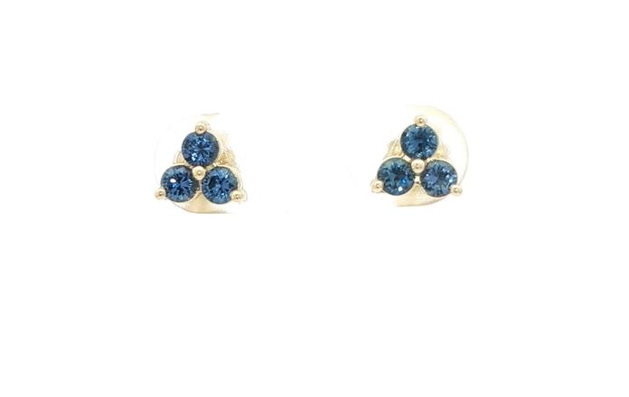 content/products/3-Stone Cluster Montana Yogo Sapphire Stud Earrings in Yellow Gold (0.67cts TWT)