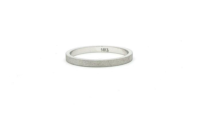 content/products/Glass Blast Finish 2mm Flat Band in White Gold