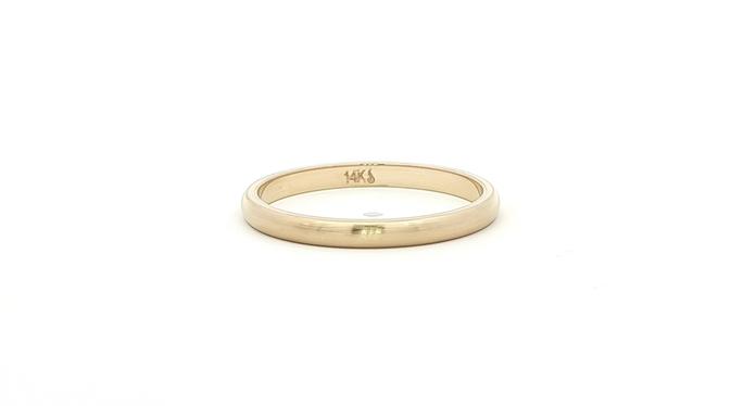 content/products/Classic Half Round Wedding Band with Silk Finish in Yellow Gold (2 mm)