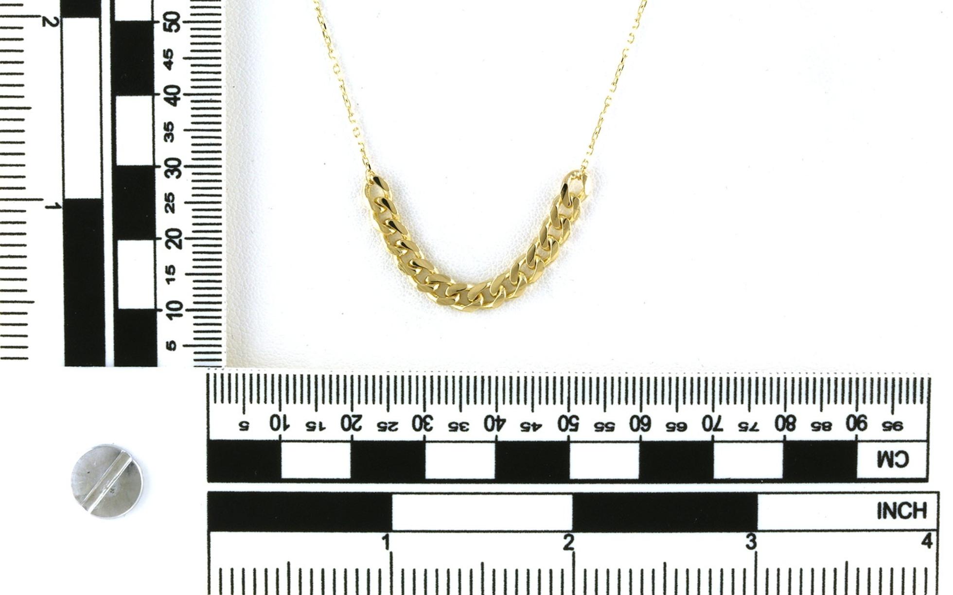 Curb Link Station Necklace in Yellow Gold scale