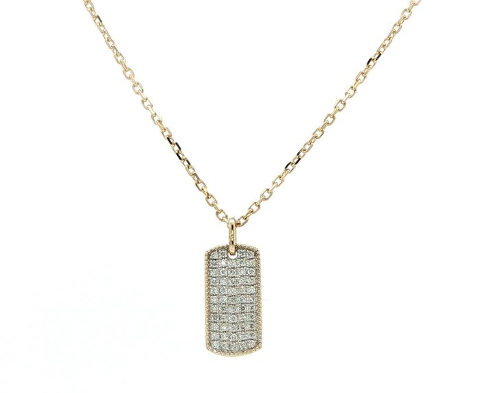 content/products/Diamond Pave Dog Tag Necklace in Yellow Gold (0.20cts TWT)
