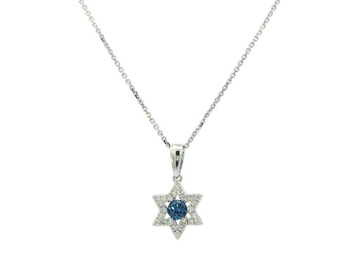 content/products/Star of David Montana Yogo Sapphire and Diamond Necklace in White Gold (0.28cts TWT)