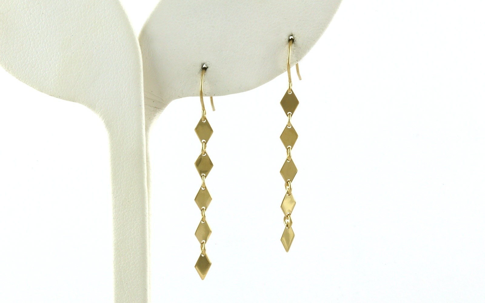 5 Drop Flat Kite Dangle Earrings in Yellow Gold
