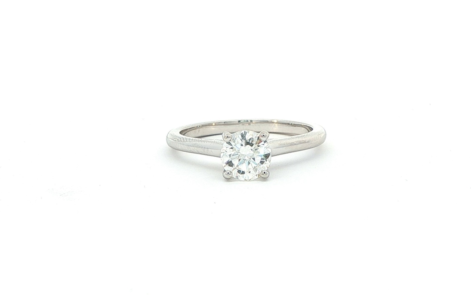 4-Prong Cathedral Diamond Solitaire Ring in White Gold (0.75ct)