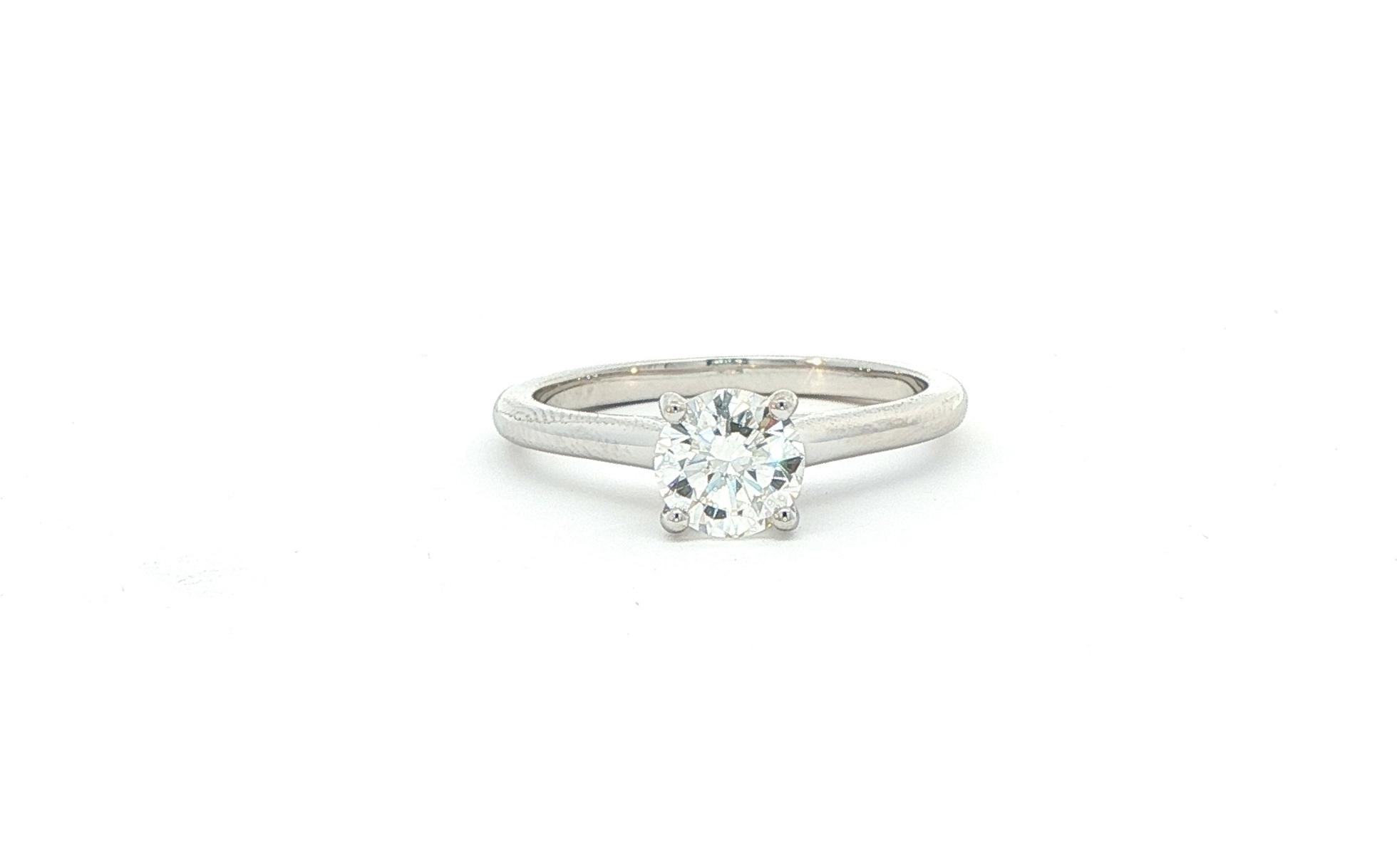 4-Prong Cathedral Diamond Solitaire Ring in White Gold (0.75ct)