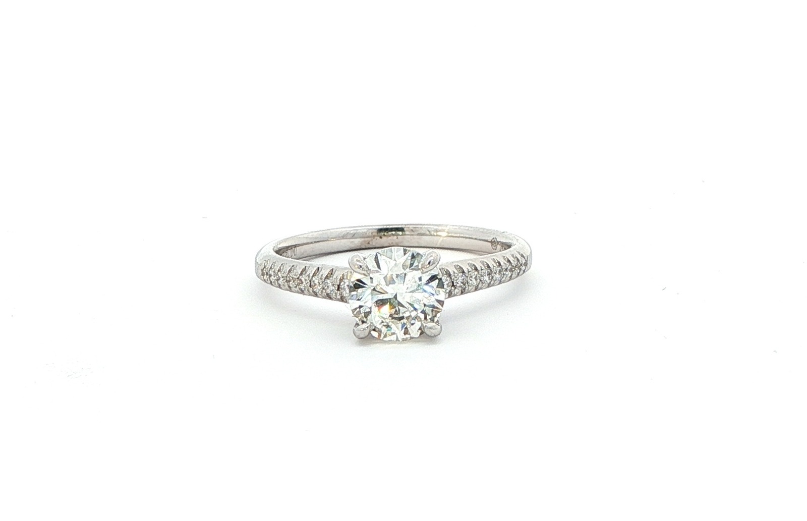 4-Prong Diamond Hidden Halo Pave Ring in White Gold (1.14cts TWT)
