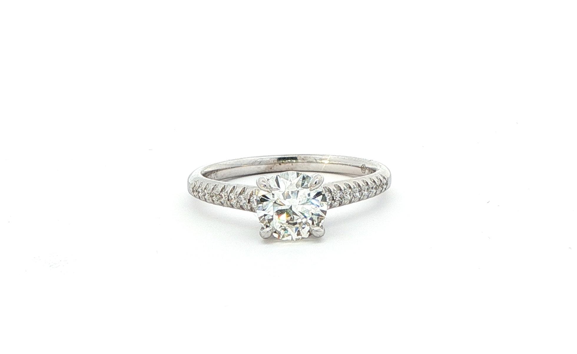 4-Prong Diamond Hidden Halo Pave Ring in White Gold (1.14cts TWT)