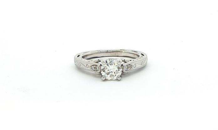 content/products/4-Prong Diamond with Hand Engraved Filigree Ring in White Gold (0.81cts TWT)