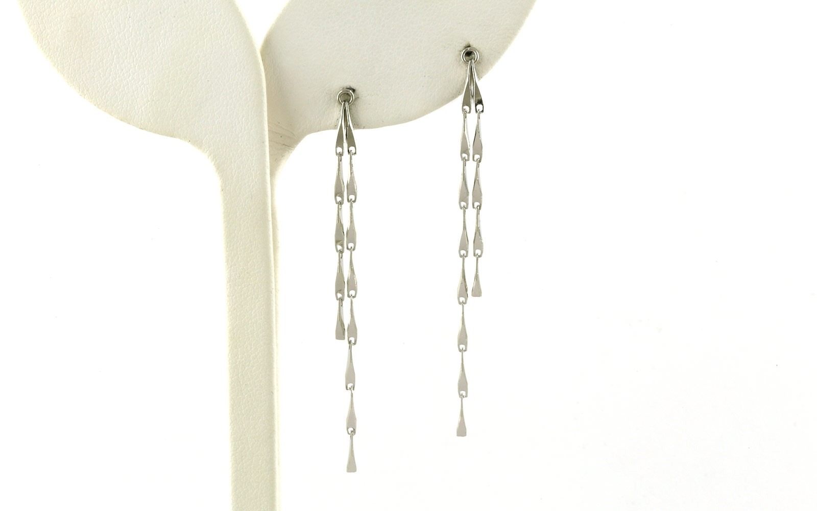 2-Strand Diamond-Cut Fancy Link Chain Stud Earrings in Sterling Silver