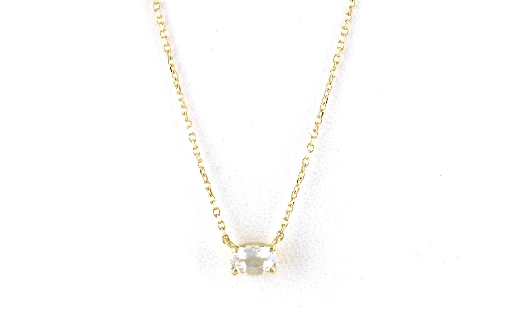 Landscape-Set Split Chain Moonstone Necklace in Yellow Gold (0.42ct)