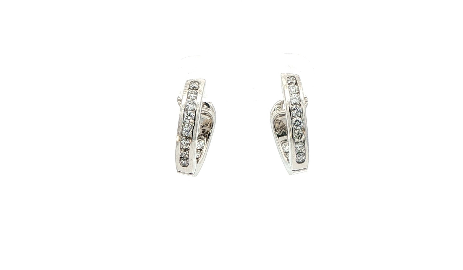 Estate Piece: Tiffany & Co Inside Outside Diamond Huggie Earrings in Platinum (0.50cts TWT)
