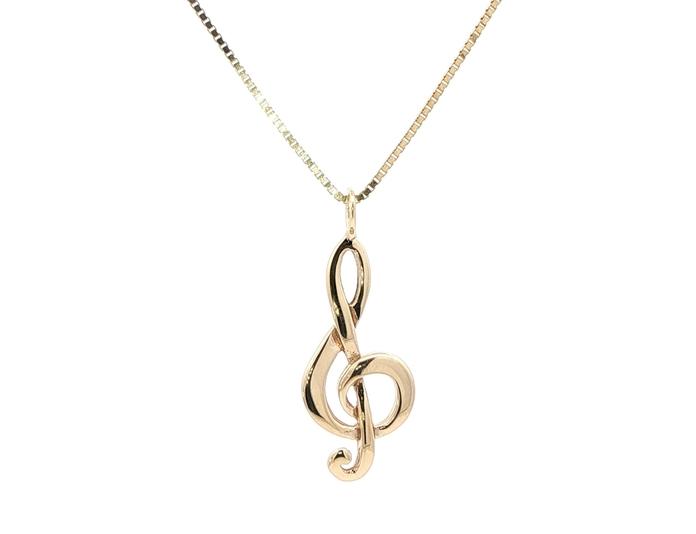 content/products/Estate Piece: Treble Clef Necklace in Yellow Gold