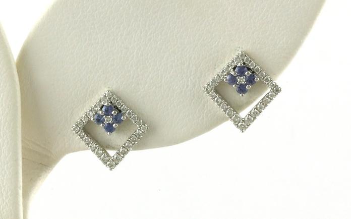 content/products/Geometric Montana Yogo Sapphire and Diamond Stud Earrings in White Gold (0.36cts TWT)