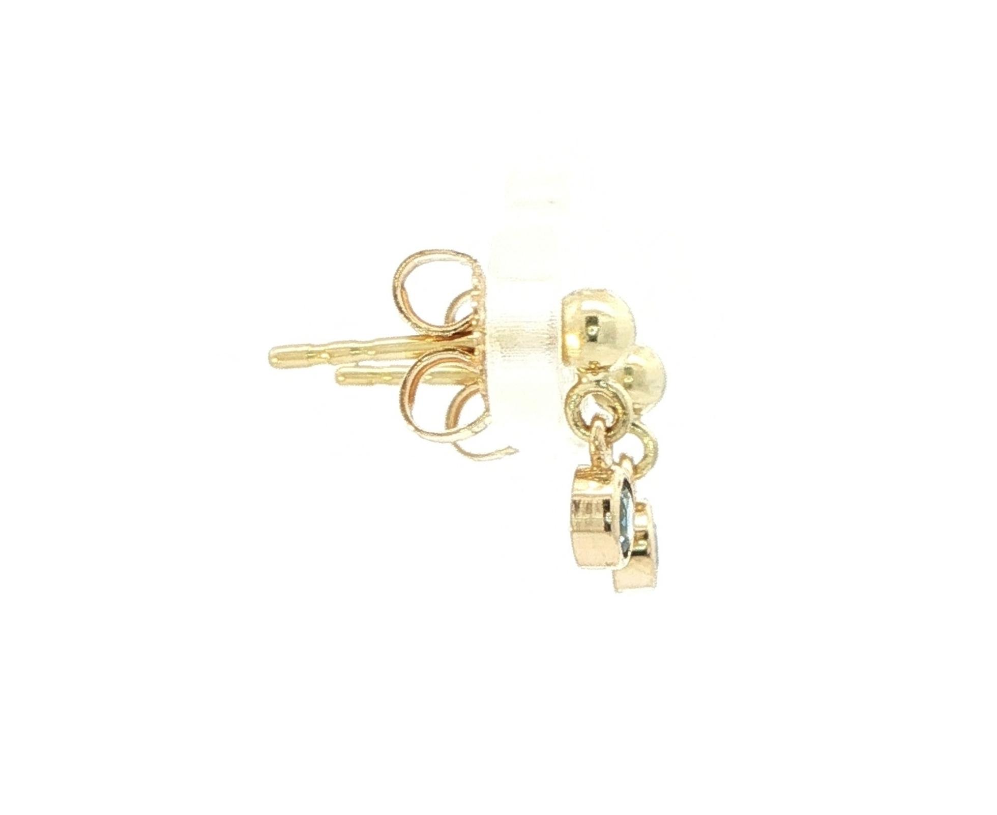 Montana Sapphire Dangle Stud Earrings in Yellow Gold (0.25cts TWT) side