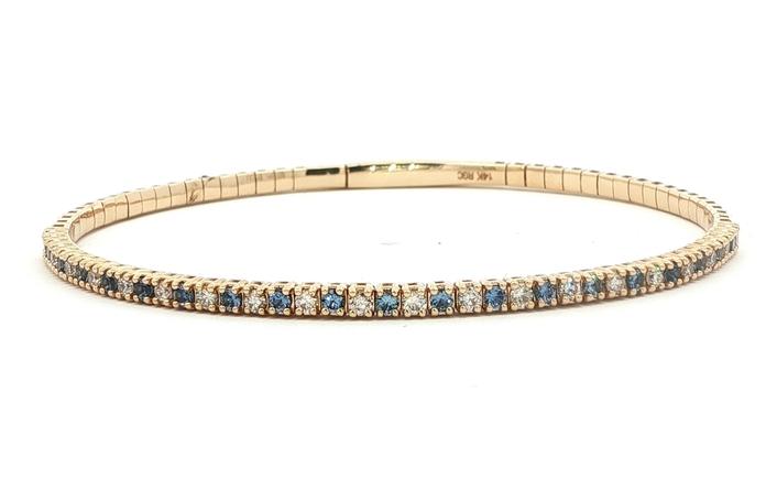 content/products/Alternating Montana Yogo Sapphire and Diamond Flexi-Cuff Bracelet in Yellow Gold (1.00cts TWT)