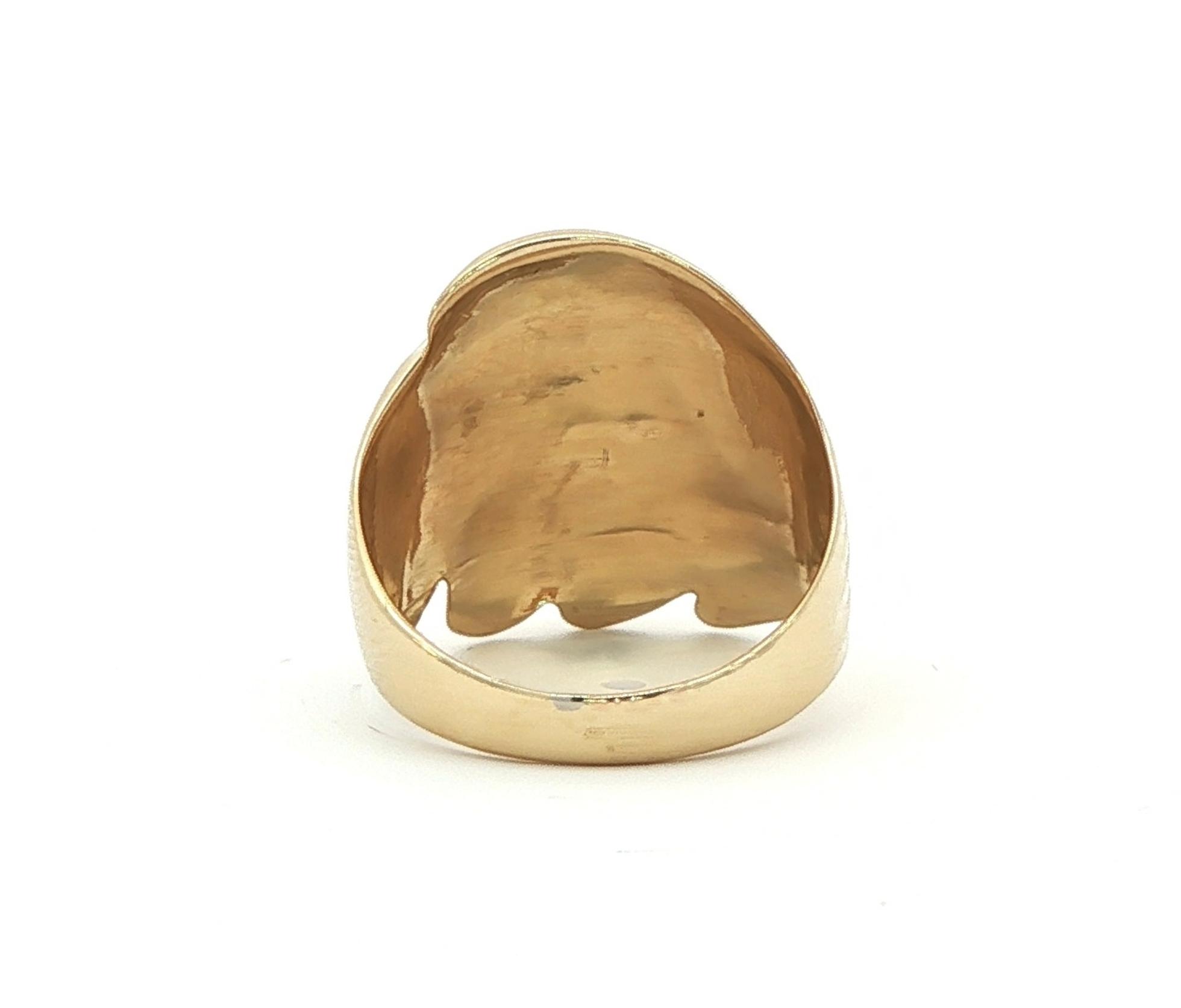 Estate Piece: Wide Wave Ring in Yellow Gold back