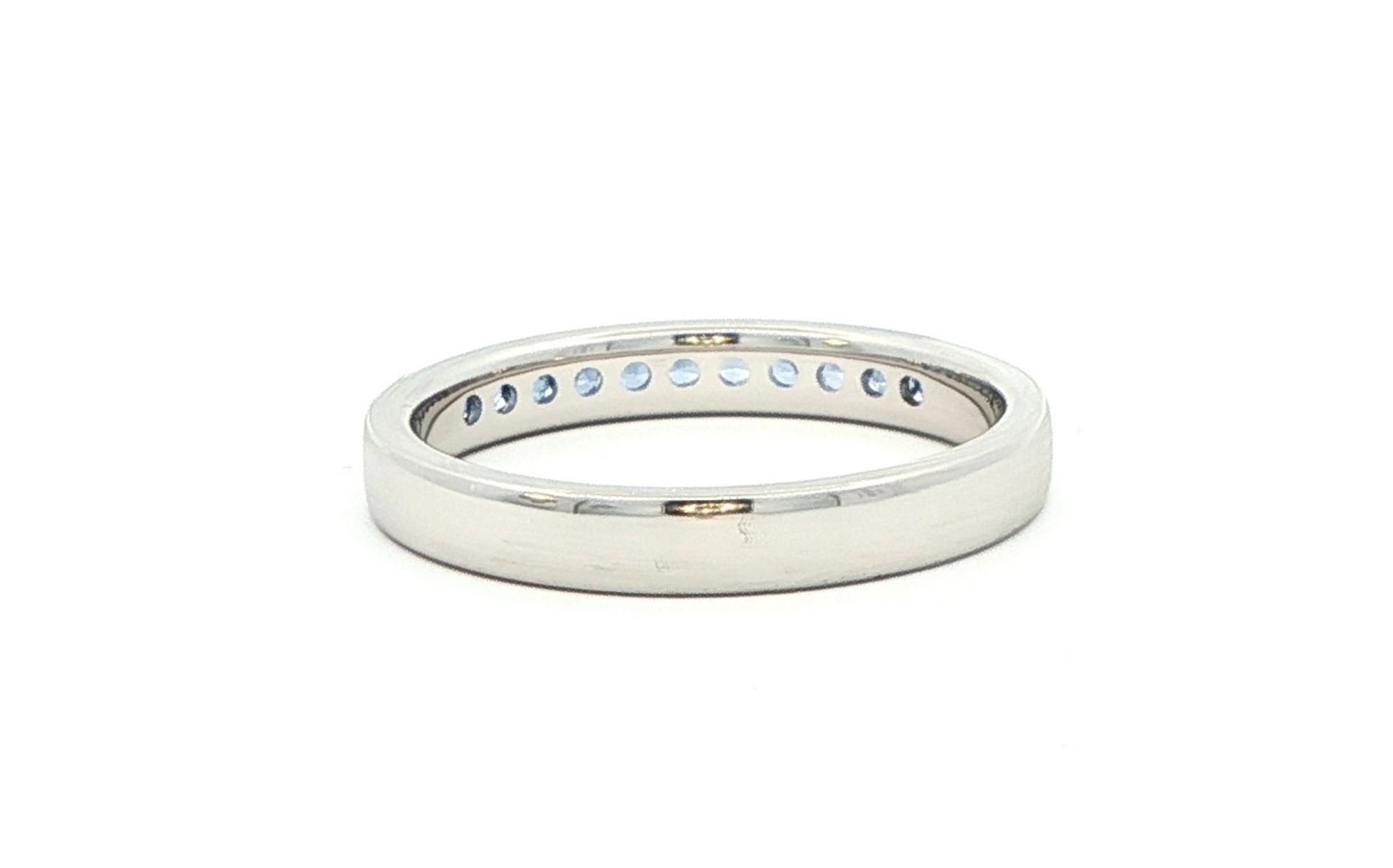 Estate Piece: 11-Stone Montana Yogo Sapphire Channel Band in White Gold (0.30cts TWT) back