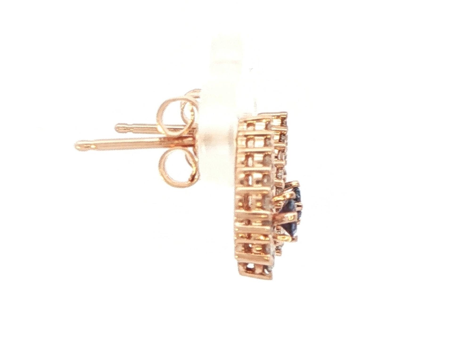 Huckleberry Sapphire and Diamond Pave Earrings in Rose Gold (0.55cts TWT) side