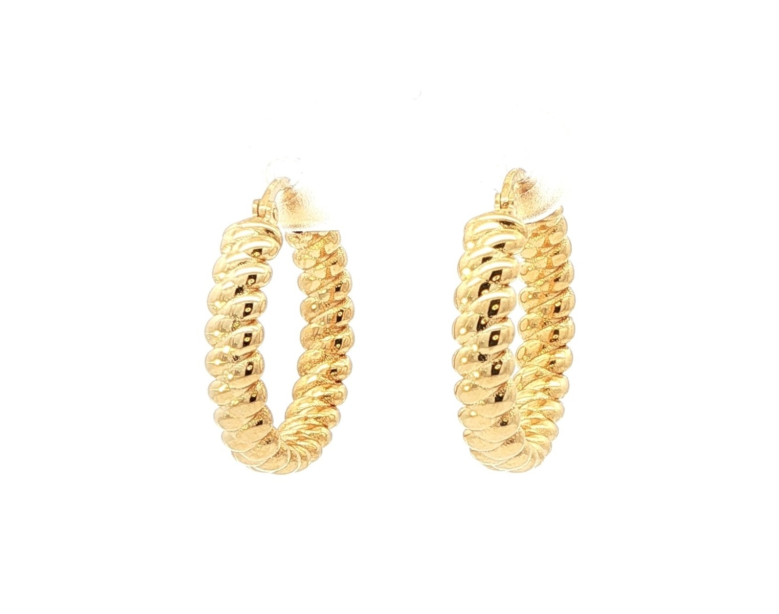 Braided Hoop Earrings in Yellow Gold