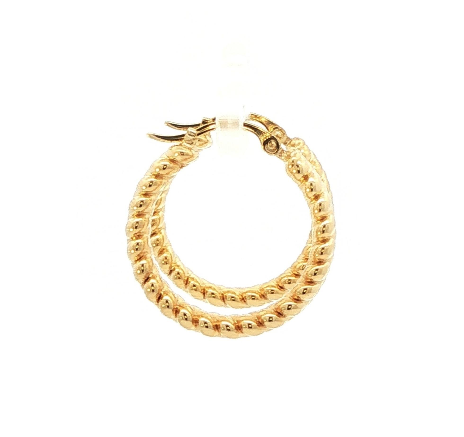 Braided Hoop Earrings in Yellow Gold side