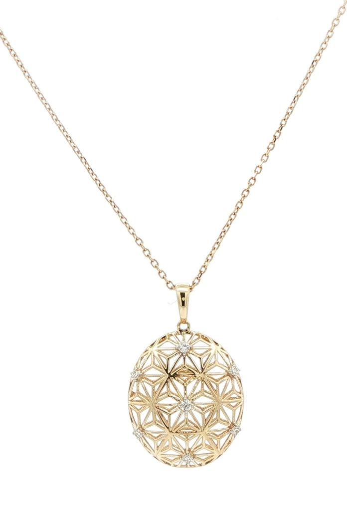 content/products/Filigree Hollow Diamond Necklace in Yellow Gold (0.10cts TWT)