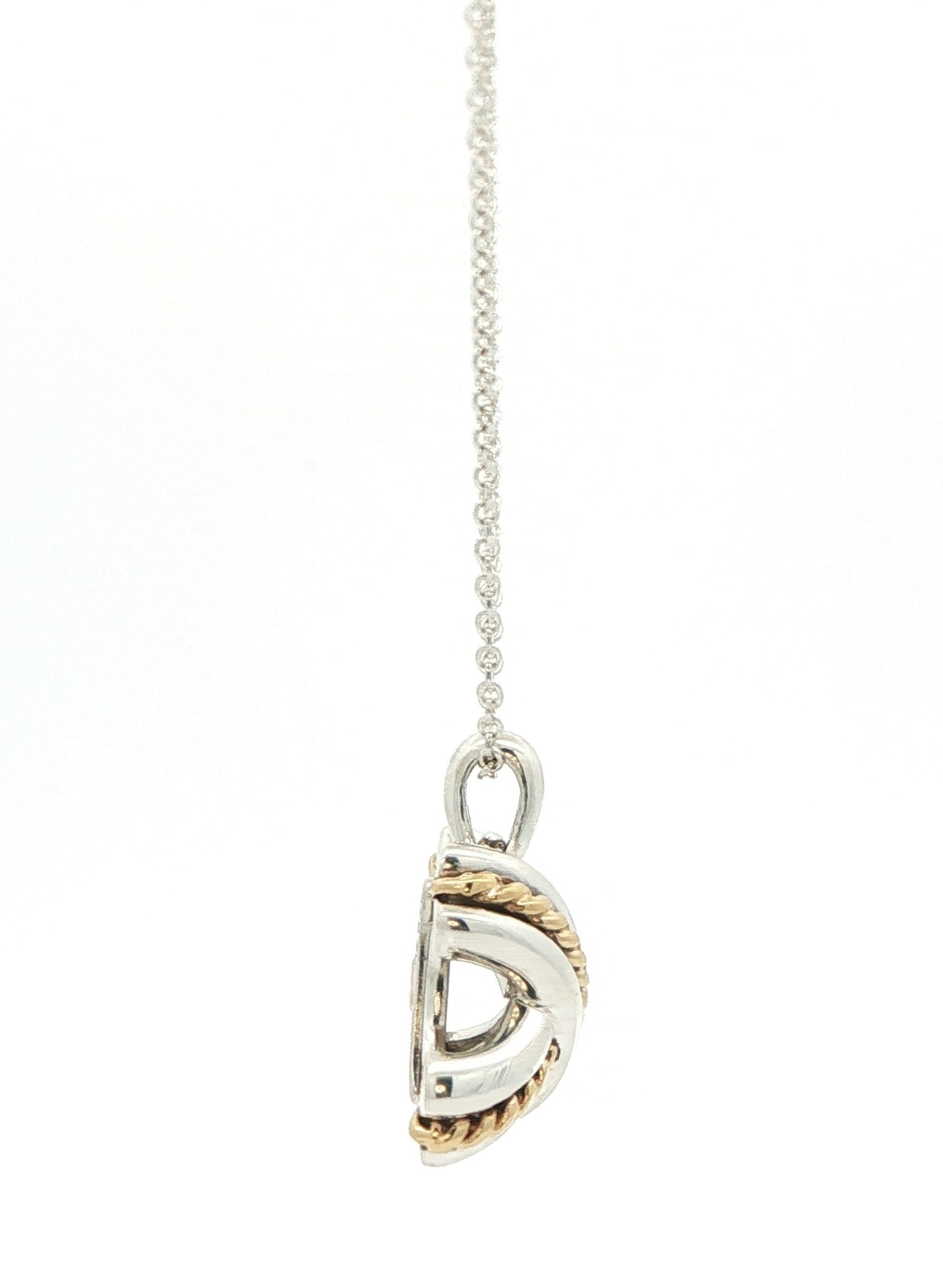 Estate Piece: Tiffany & Co Two Tone Crossover Necklace in Sterling Silver and Yellow Gold side