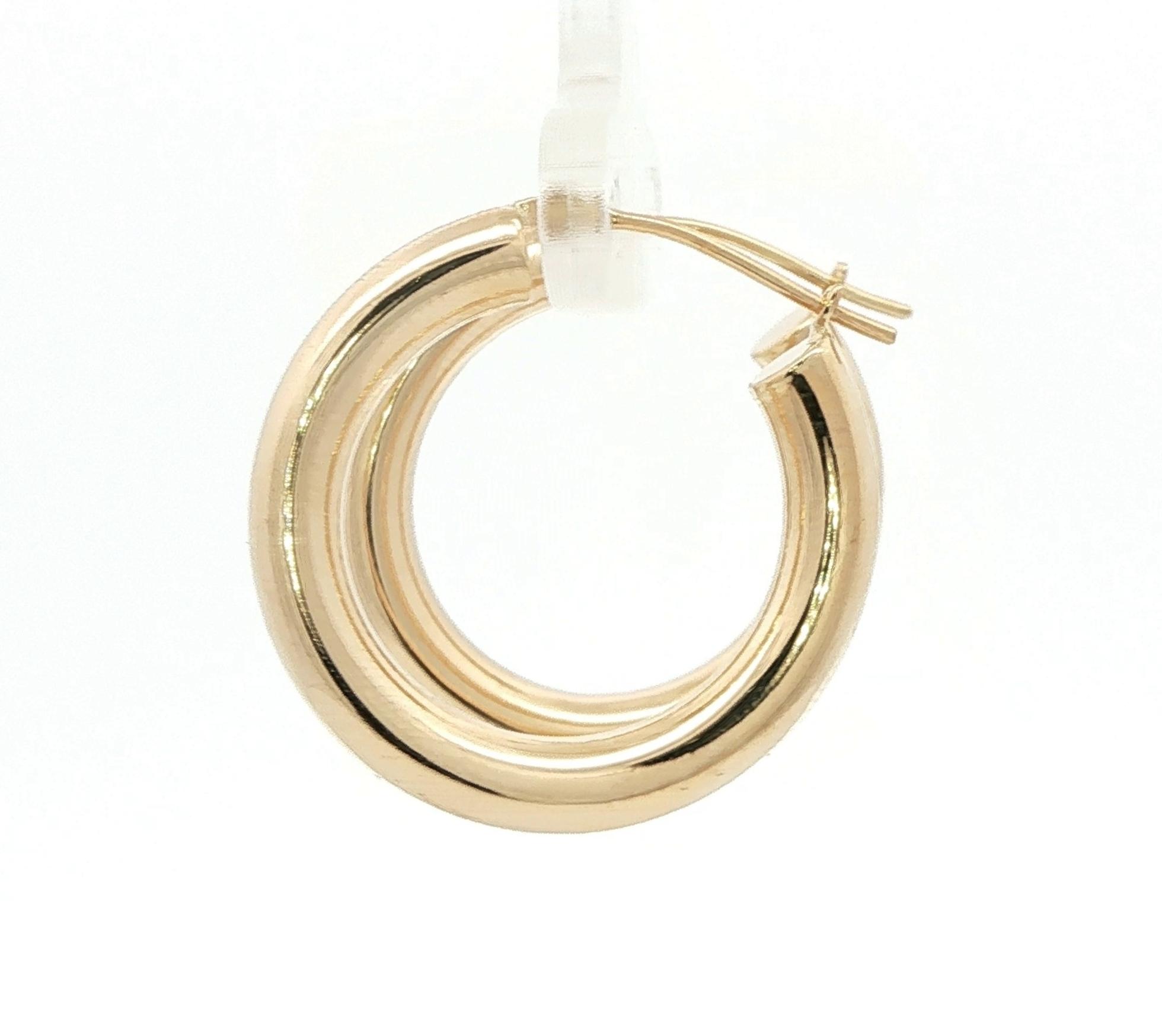 Estate Piece: Hollow Hoop Earrings in Yellow Gold side