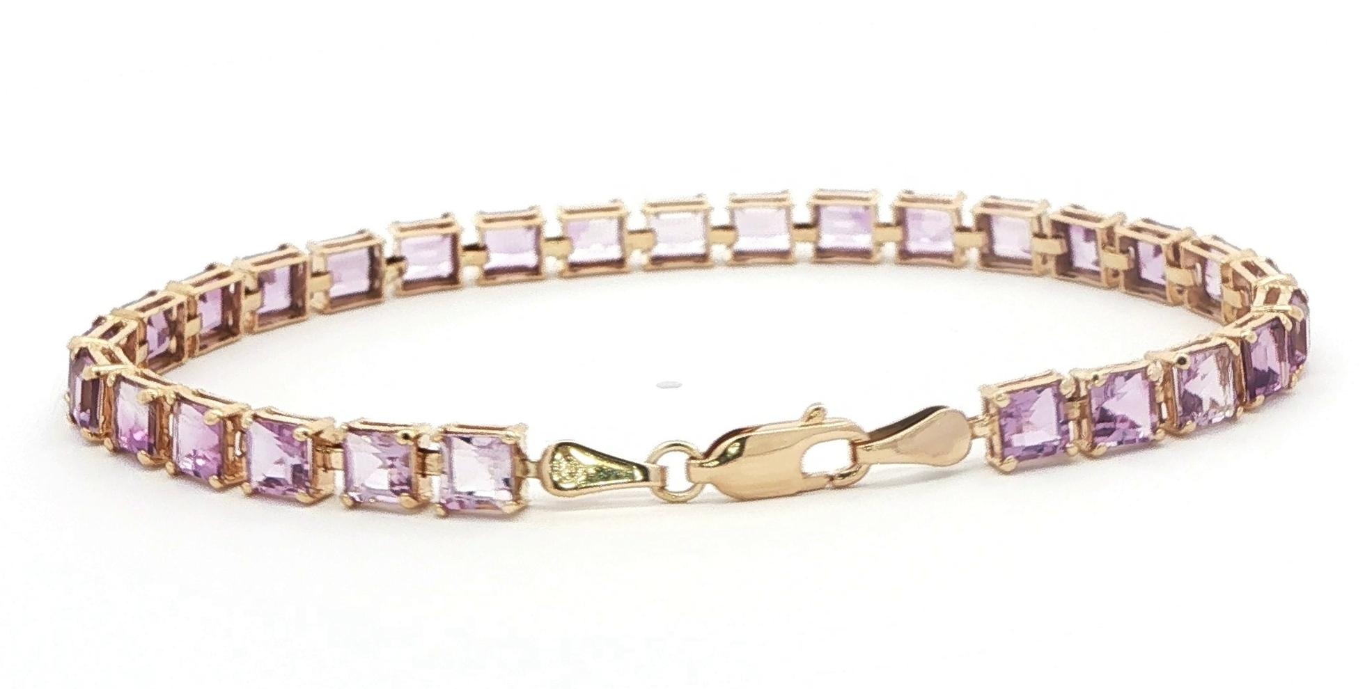 Estate Piece: Amethyst Line "Tennis" Bracelet in Yellow Gold (11.2cts TWT) back
