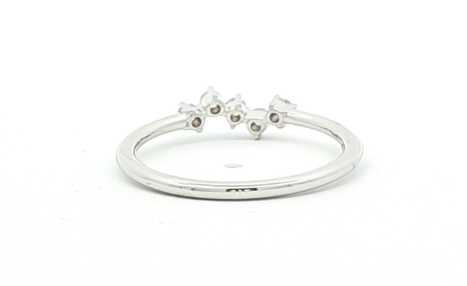 5-Stone Prong-Set Diamond Cluster Ring in White Gold (0.15cts TWT) back