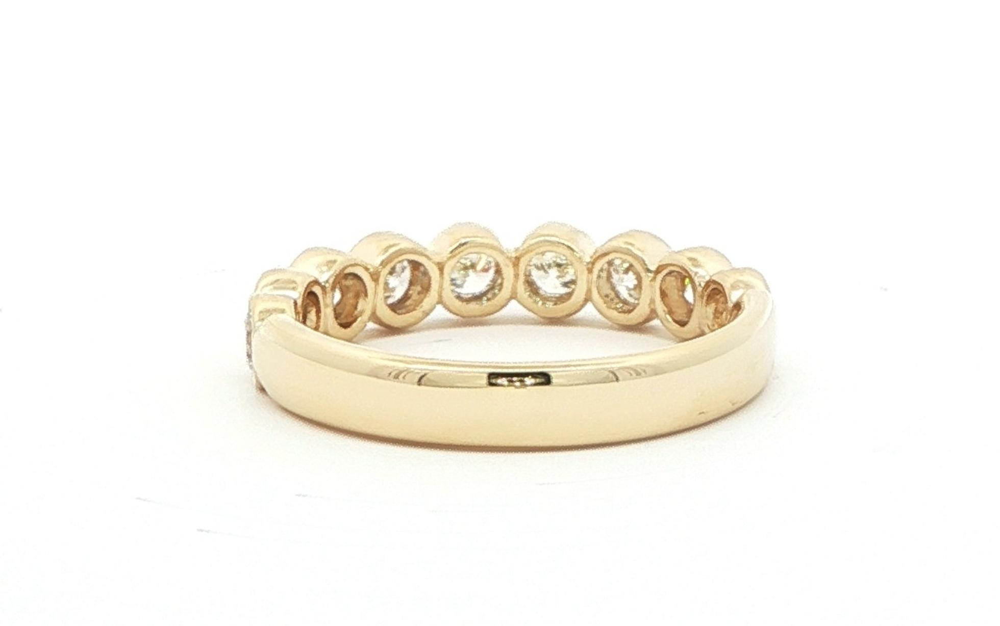 9-Stone Bezel-Set Diamond Band in Yellow Gold (0.75cts TWT) back