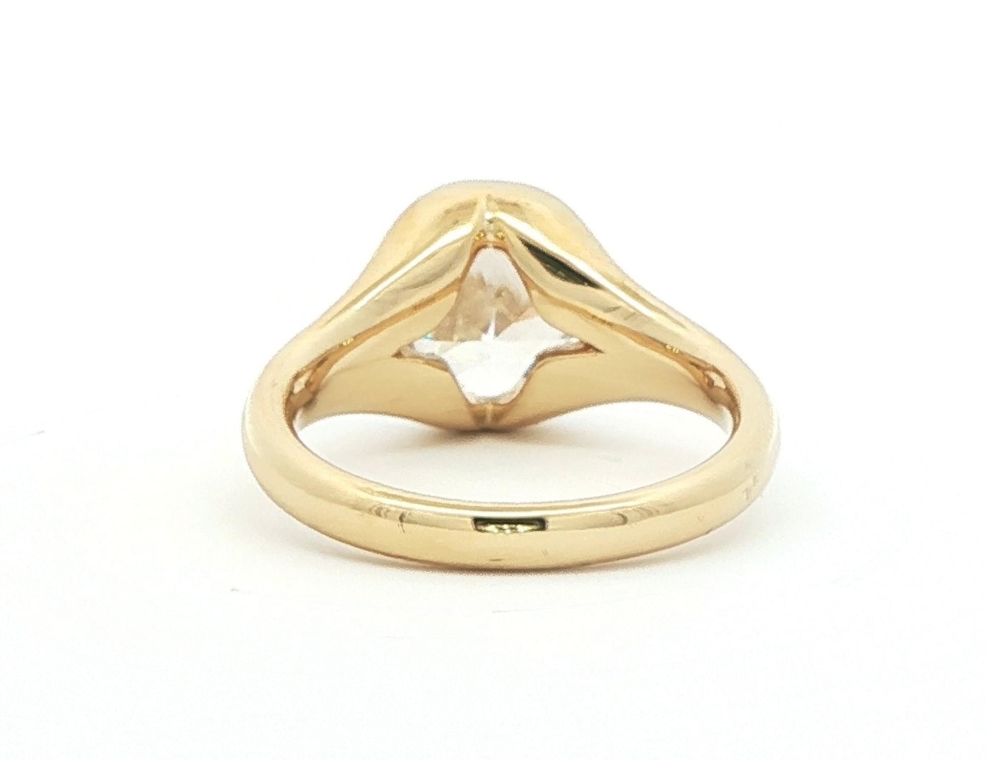 Two Tone Split Bezel Diamond Halo Split-Shank Ring in White and Yellow Gold (3.16cts TWT) back